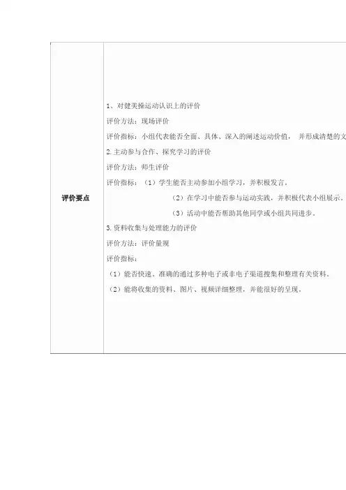 健美操评价要点