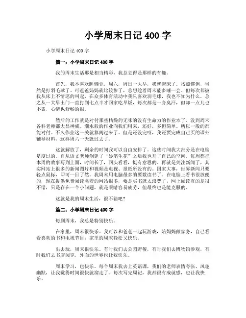 小学周末日记400字