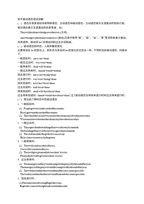 初中被动语态语法讲解