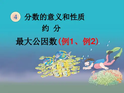 人教版五年级数学下册第四单元约分最大公因数《例3》课件