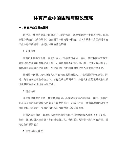 体育产业中的困难与整改策略 (3)