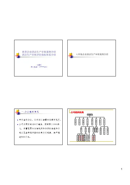 清洁生产审核案例和清洁生产评价指标体系