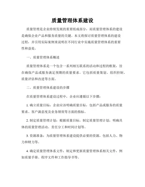 质量管理体系建设
