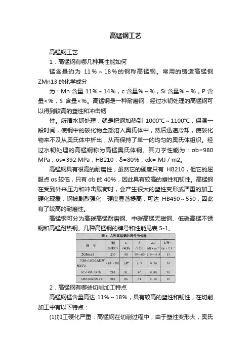 高锰钢工艺