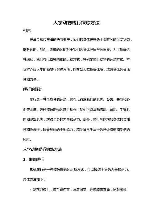 人学动物爬行锻炼方法