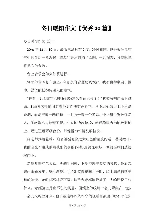 冬日暖阳作文【优秀10篇】