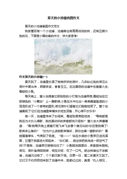 夏天的小池塘看图作文