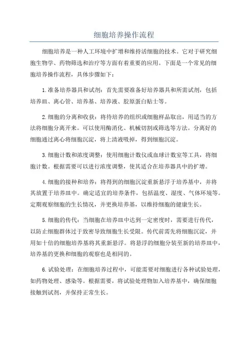 细胞培养操作流程