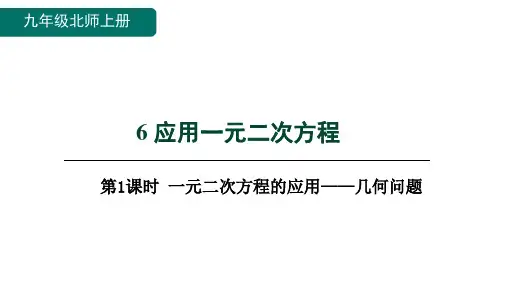 北师大版九年级数学上册第二章 一元二次方程1一元二次方程的应用——几何问题