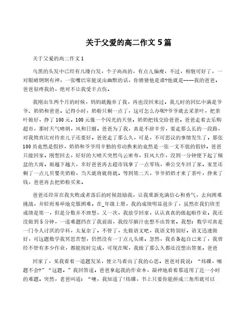 关于父爱的高二作文5篇
