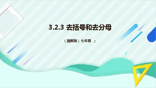 3.2 等式的基本性质 第3课时 去括号和去分母 课件-2024-2025学年湘教版数学七年级上册