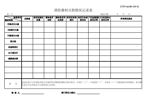 消防器材点检情况记录表