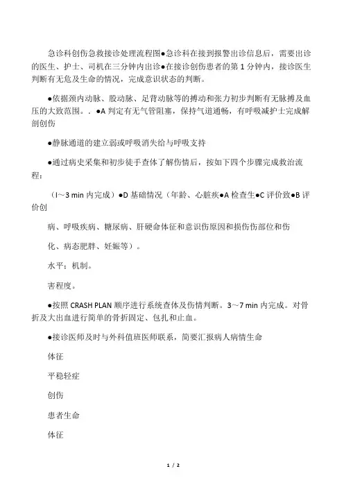 急诊科创伤急救流程图