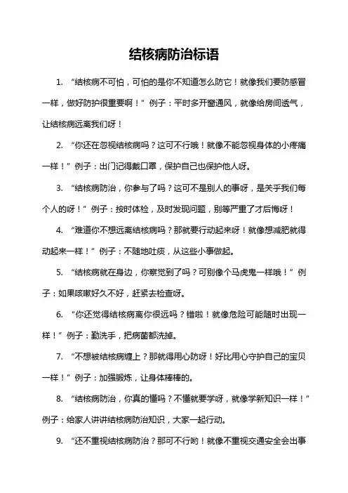 结核病防治标语