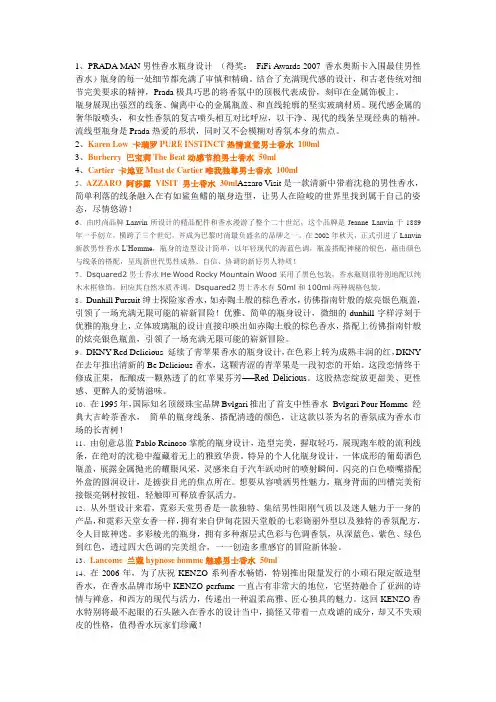 男性香水瓶身设计