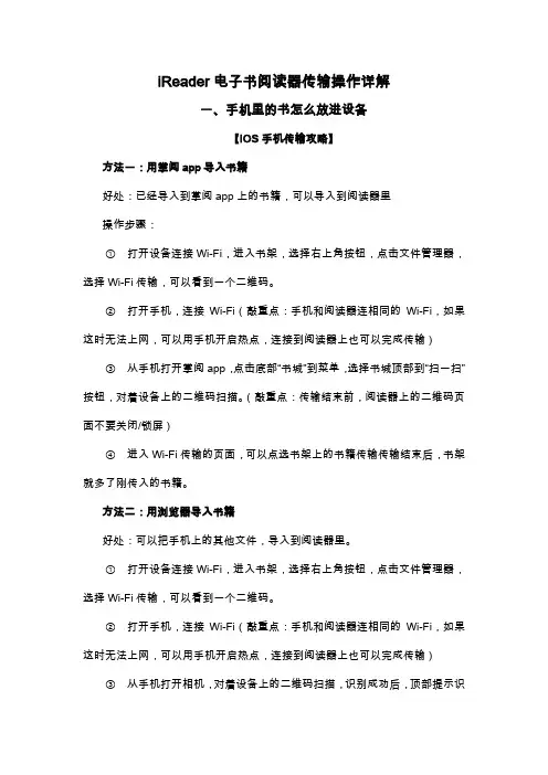 掌阅iReader电子书阅读器传输操作详解