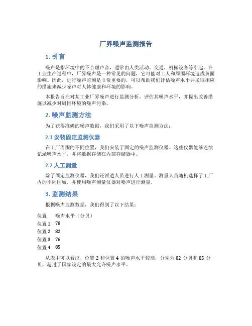 厂界噪声监测报告