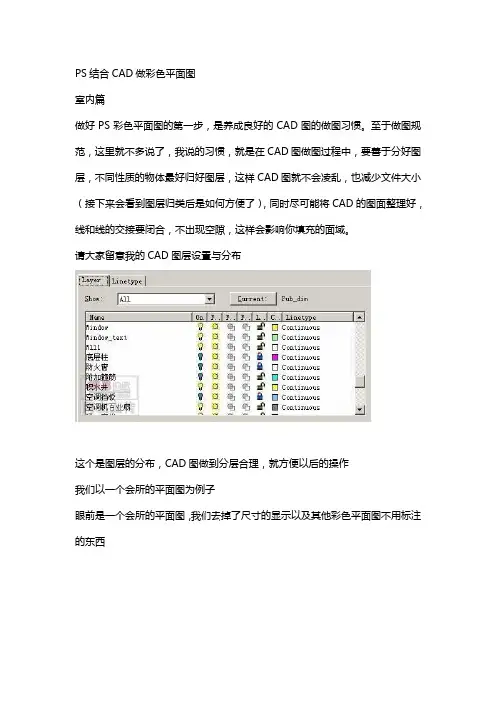 PS结合CAD做彩色平面图