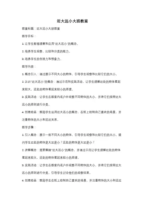 近大远小大班教案