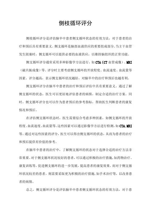 侧枝循环评分