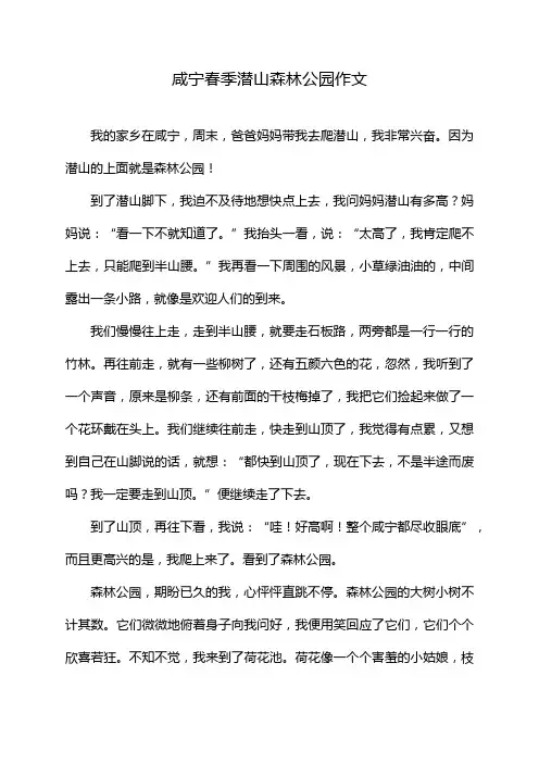 咸宁春季潜山森林公园作文