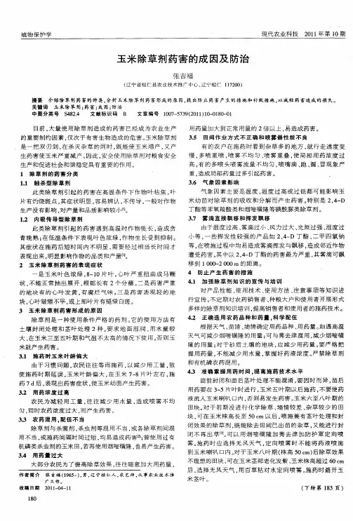 玉米除草剂药害的成因及防治