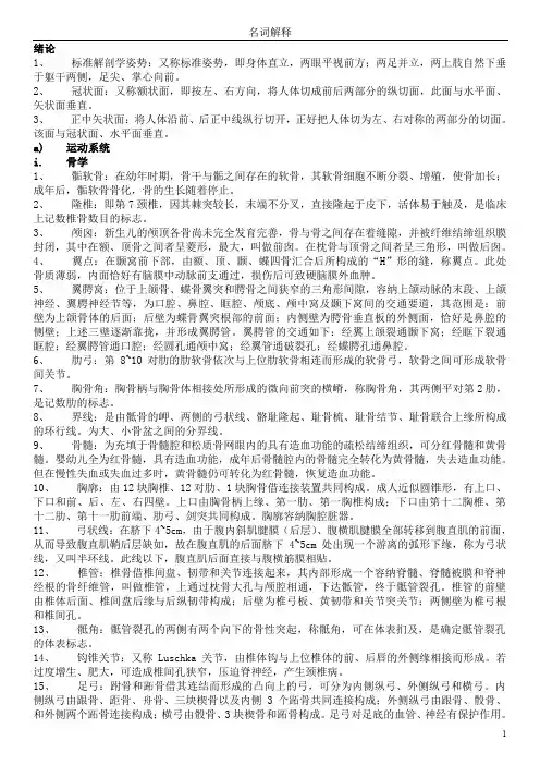 解剖名词解释