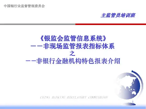 非现场监管报表指标体系之非银行金融机构非现场监管特