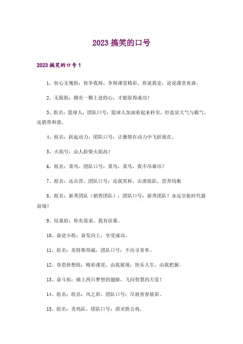 2023搞笑的口号_1