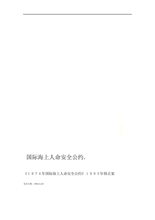 国际海上人命安全公约