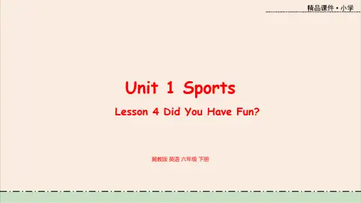 英语冀教版六年级下册教学课件 unit1lesson4课时4