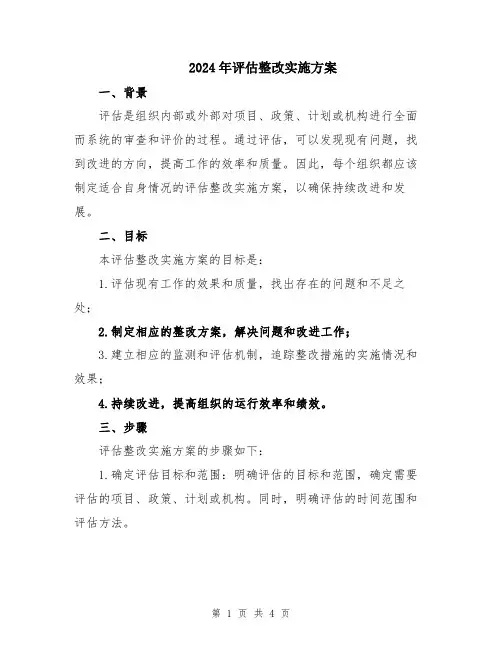 2024年评估整改实施方案