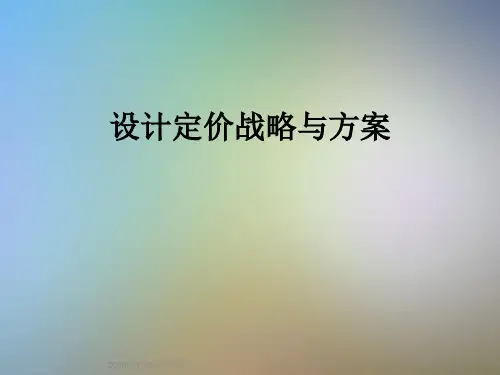 设计定价战略与方案