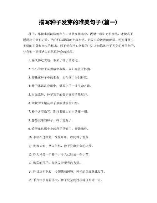 描写种子发芽的唯美句子(精选两篇)