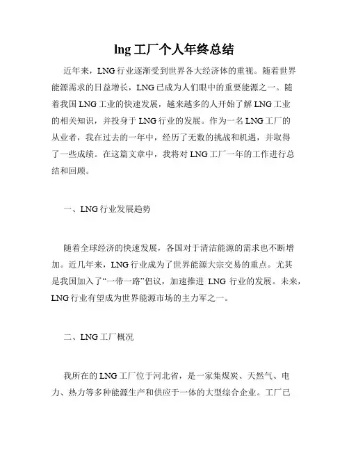 lng工厂个人年终总结