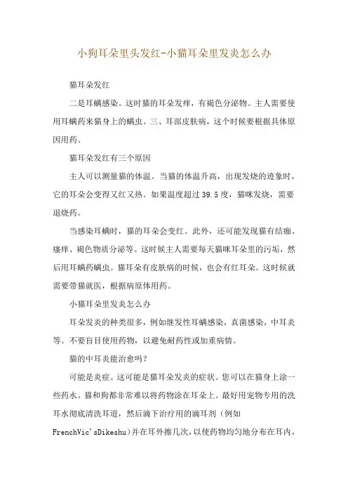 小狗耳朵里头发红-小猫耳朵里发炎怎么办