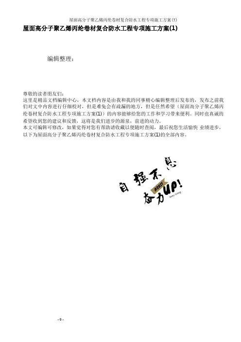 屋面高分子聚乙烯丙纶卷材复合防水工程专项施工方案(1)
