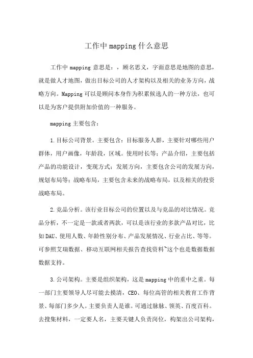 工作中mapping什么意思