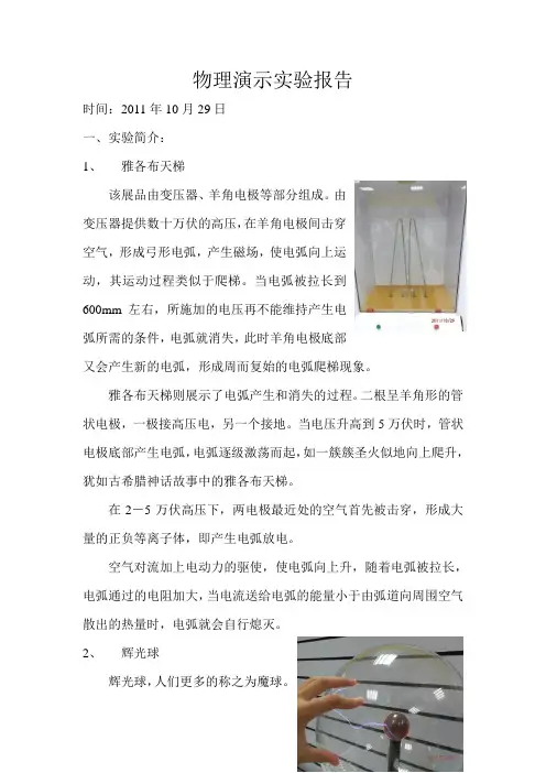 物理演示实验报告