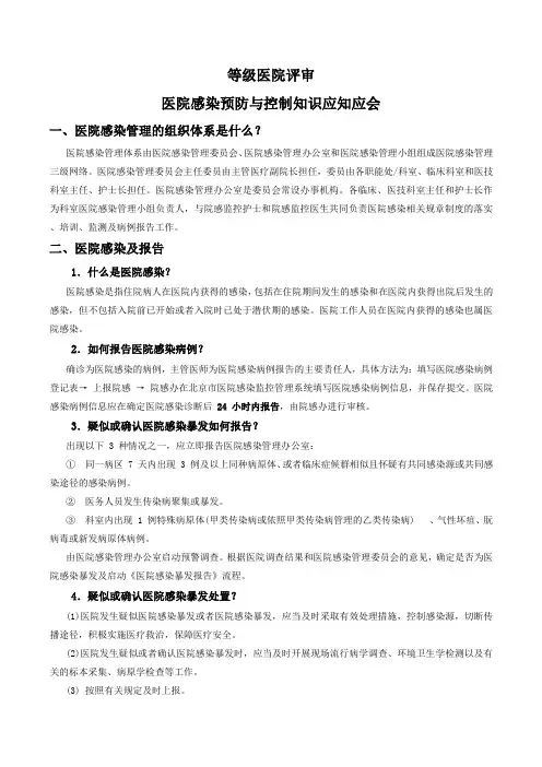 2023年-等级医院评审院感应知应会知识