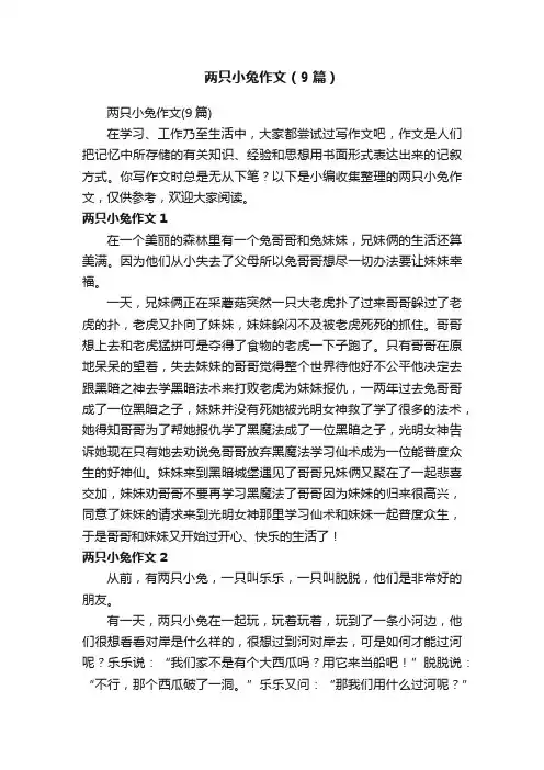 两只小兔作文（9篇）