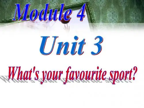 外研英语七年级上册  Starter Module 4 Unit 3(共17张PPT)