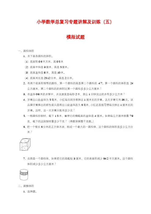 2020—2021年小升初总复习数学归类讲解及训练(中-含答案).doc