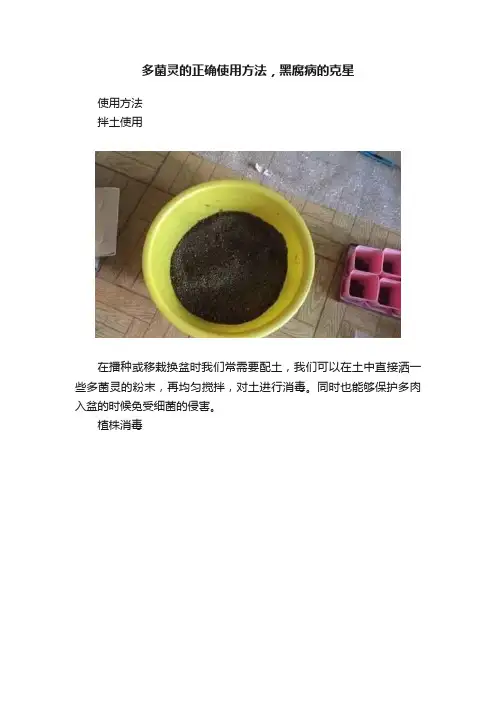 多菌灵的正确使用方法，黑腐病的克星
