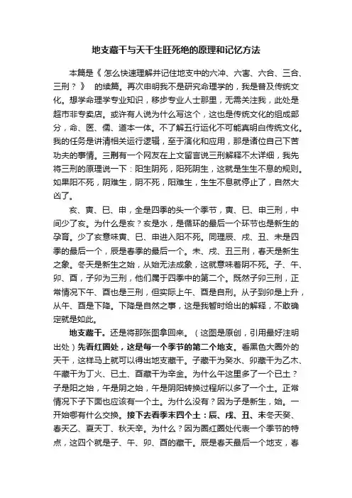 地支藏干与天干生旺死绝的原理和记忆方法