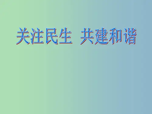 中考政治 关注民生,共建和谐社会复习 新人教版