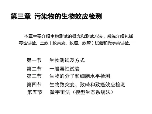 污染物的生物效应检测