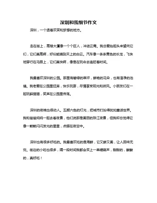 深圳和我细节作文
