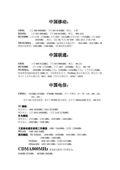 无线通信频段