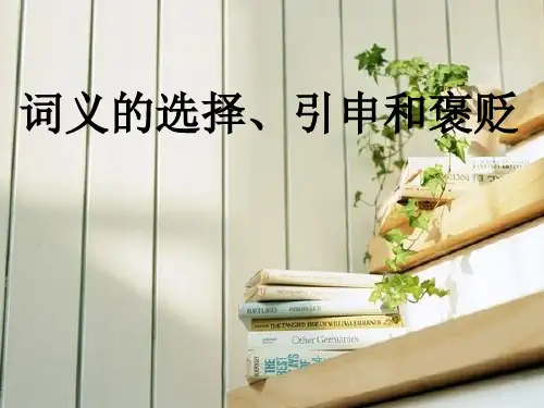 词义的选择、引申和褒贬